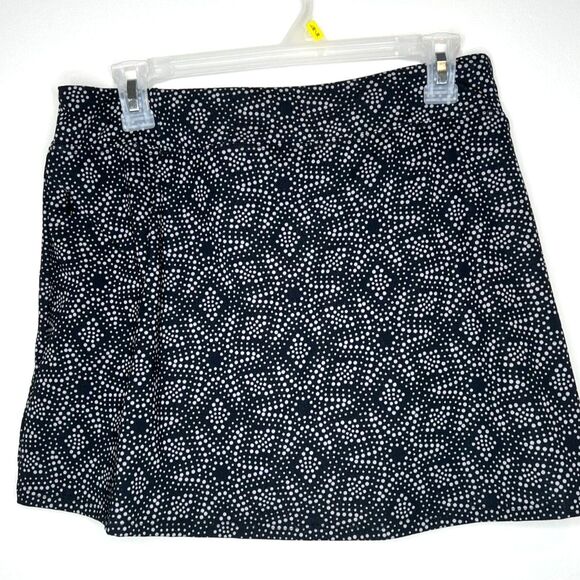 LL Bean Black Skort with White Star Pattern Tennis, Pickleball, Golf Small - Picture 2 of 4